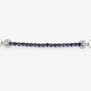 Bids.com 2.41 Carat Genuine Blue Sapphire and White Zircon .925 Sterling Silver Bracelet Bracelets