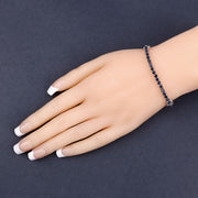 Bids.com 2.41 Carat Genuine Blue Sapphire and White Zircon .925 Sterling Silver Bracelet Bracelets
