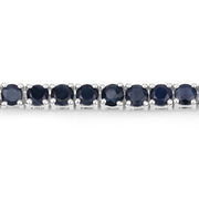 Bids.com 2.41 Carat Genuine Blue Sapphire and White Zircon .925 Sterling Silver Bracelet Bracelets