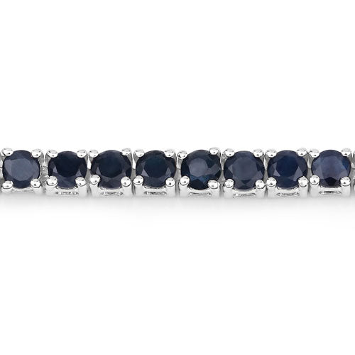 Bids.com 2.41 Carat Genuine Blue Sapphire and White Zircon .925 Sterling Silver Bracelet Bracelets