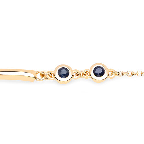 Bids.com 18K Yellow Gold Plated 0.24 Carat Genuine Blue Sapphire .925 Sterling Silver Bracelet Bracelets