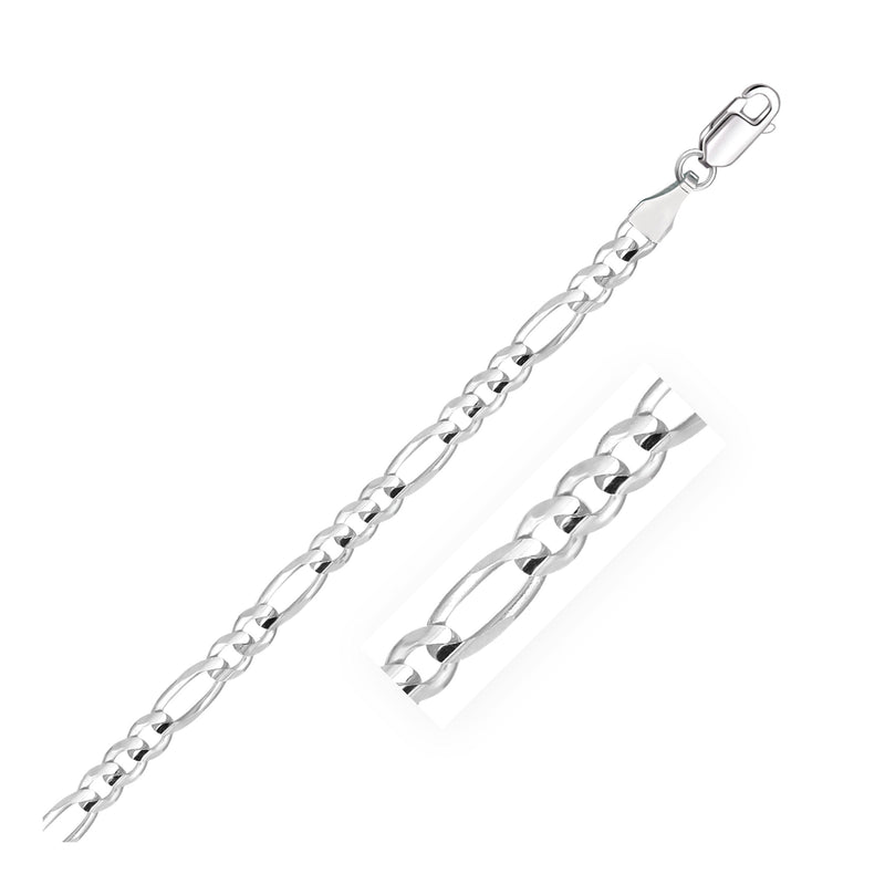 Bids.com 4.6mm 14k White Gold Solid Figaro Bracelet Bracelets
