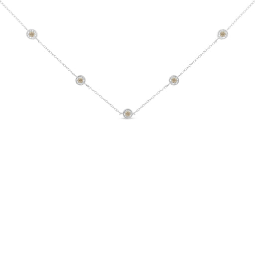Bids.com Sterling Silver Diamond Station Necklace (1/2 cttw, I-J Color, I1-I2 Clarity) Necklaces
