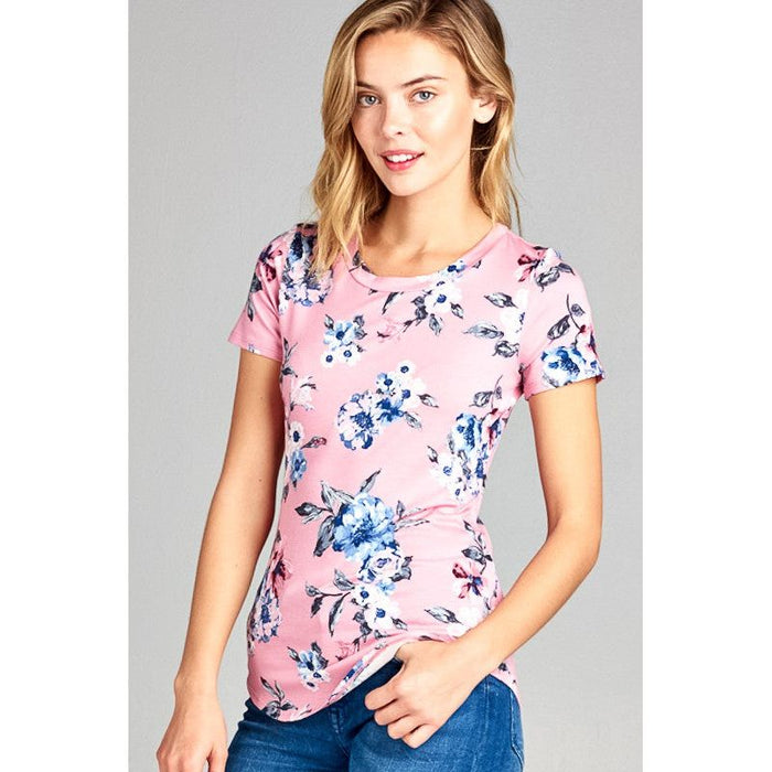 Floral Jersey Basic Casual Top