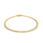 Bids.com 3.6mm 14k Two Tone Gold Pave Curb Bracelet Bracelets