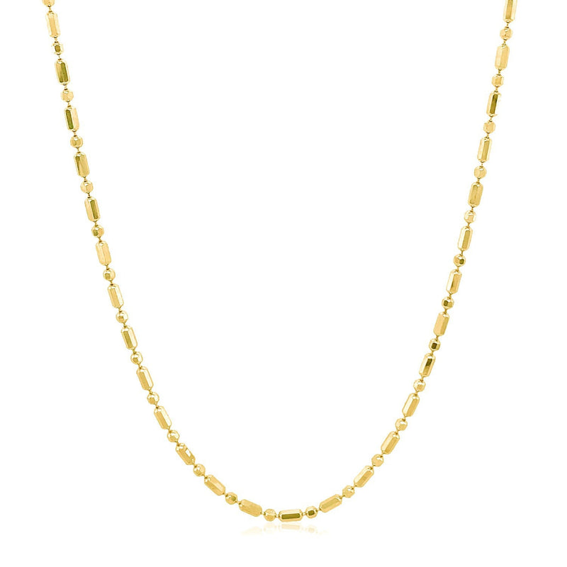 Bids.com 14k Yellow Gold Diamond-Cut Alternating Bead Chain 1.5mm Necklaces