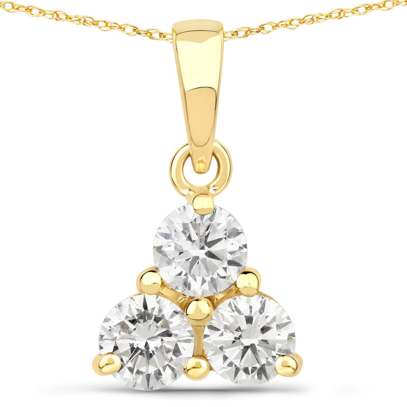 Bids.com 0.75 Carat Genuine Lab Grown Diamond 14K Yellow Gold Pendant Pendants