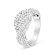 Bids.com 18K White Gold Cluster 2 1/4 Cttw Diamond Fashion Ring (F-G Color, VS1-VS2 Clarity) - Ring Size 7 Rings