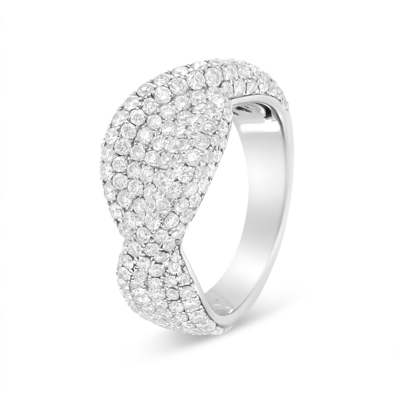Bids.com 18K White Gold Cluster 2 1/4 Cttw Diamond Fashion Ring (F-G Color, VS1-VS2 Clarity) - Ring Size 7 Rings