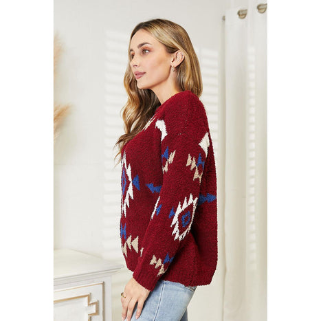 HEYSON Aztec Soft Fuzzy Sweater