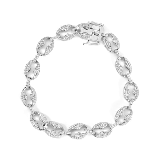 Bids.com 14K White Gold 1 1/2 Cttw Round Diamond Set Link Bracelet (I-J Color, I1-I2 Clarity) - 7" Bracelets