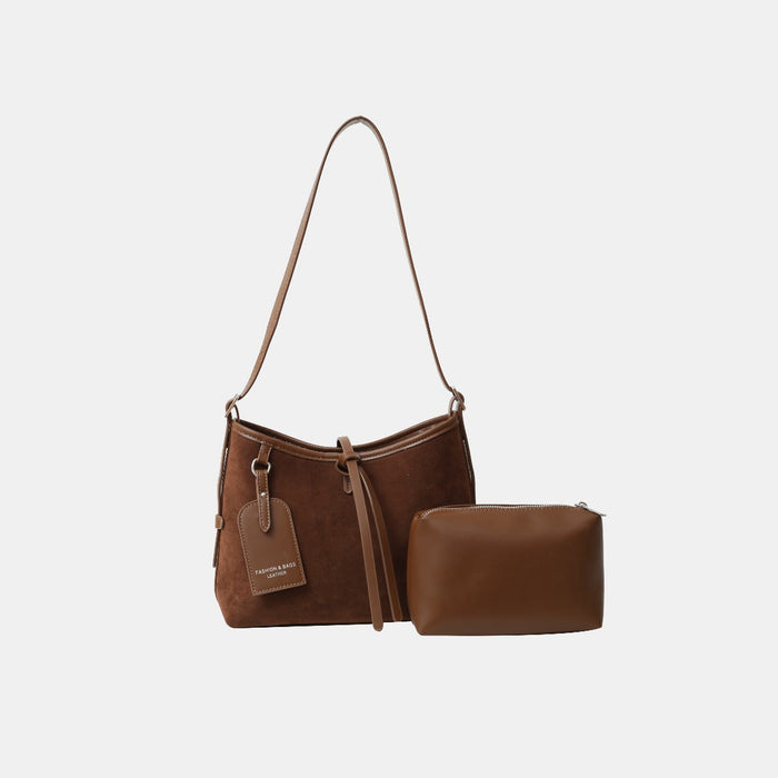 Shoulder Bag and PU Leather Clutch 2 Piece Set