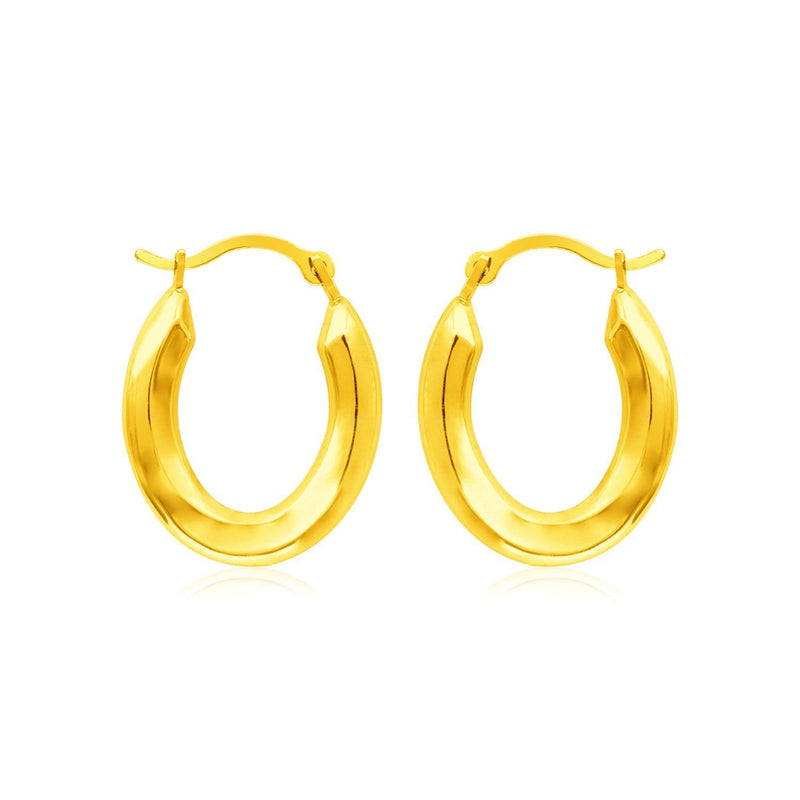 Bids.com 14k Yellow Gold Polished Oval Hoop Earrings Earrings