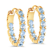 Bids.com 3.80 Carat Genuine Blue Topaz .925 Sterling Silver Earrings Earrings