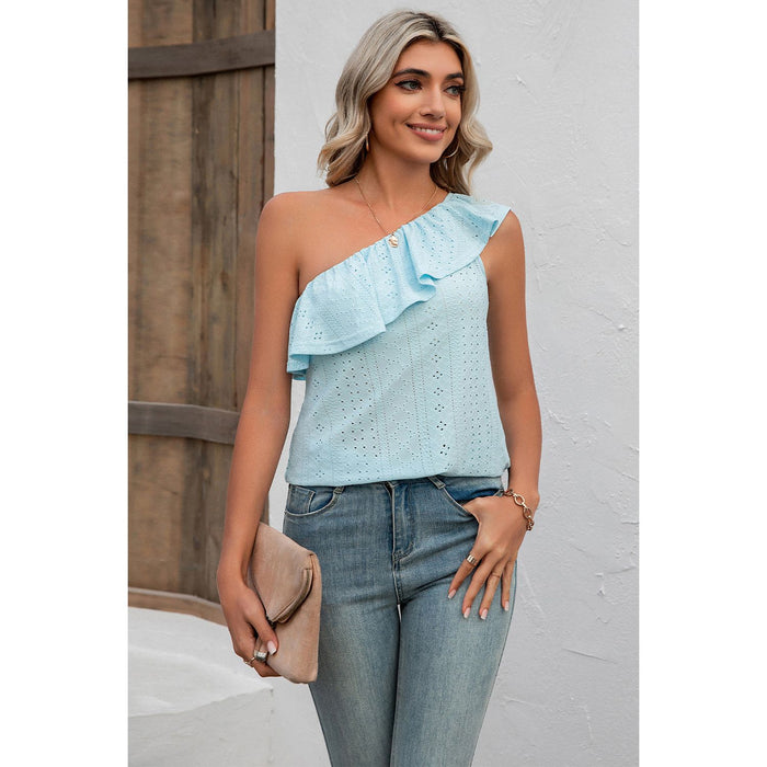 Eyelet One-Shoulder Tank