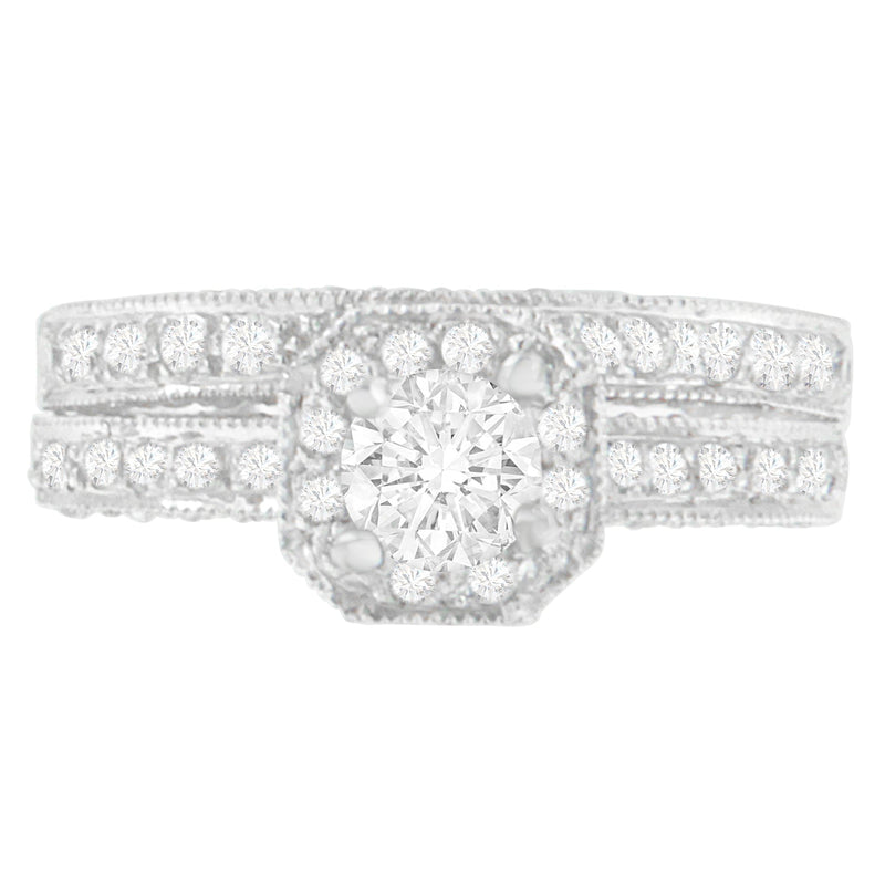 Bids.com 14K White Gold 1 ct. TDW Round Cut Diamond Ring (G-H, I1-I2) Rings
