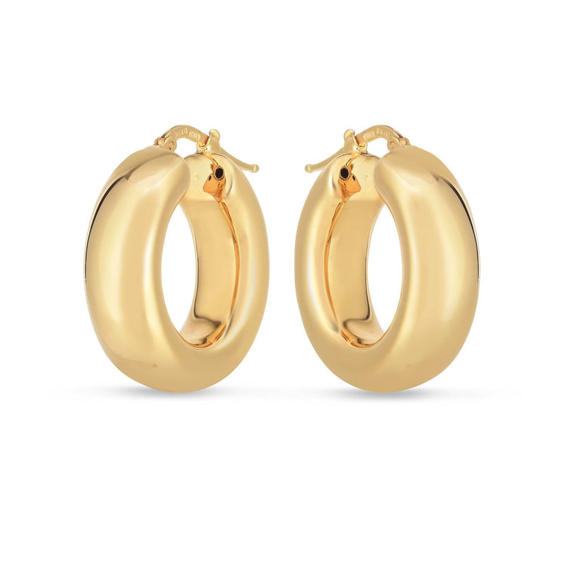Bids.com 14k Yellow Gold Medium Puffy Hoops Earrings