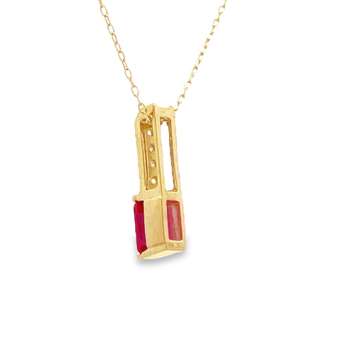Bids.com Created Ruby Diamond Fashion Pendants 10KT Yellow Gold Pendants