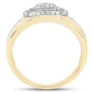 Bids.com 14K Yellow Gold Plated 0.29 Carat Genuine White Diamond .925 Sterling Silver Ring Rings