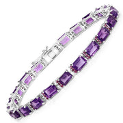 Bids.com 21.84 Carat Genuine Amethyst and Rhodolite Granet .925 Sterling Silver Bracelet Bracelets