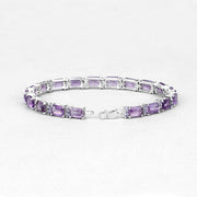 Bids.com 21.84 Carat Genuine Amethyst and Rhodolite Granet .925 Sterling Silver Bracelet Bracelets