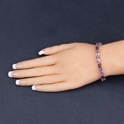 Bids.com 21.84 Carat Genuine Amethyst and Rhodolite Granet .925 Sterling Silver Bracelet Bracelets