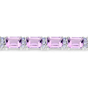 Bids.com 19.19 Carat Genuine Amethyst and Tanzanite .925 Sterling Silver Bracelet Bracelets