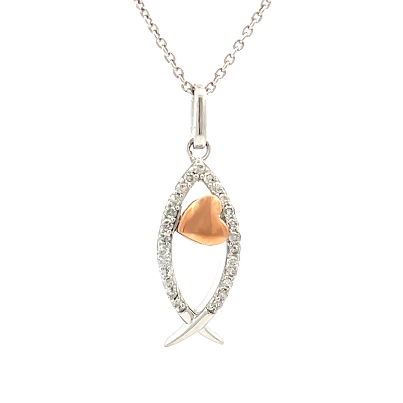 Bids.com .17ct Cross Religious Pendant Sterling Silver 10KT Gold Pendants