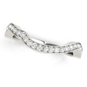 Bids.com 14k White Gold Milgrained Curve Style Diamond Wedding Band (1/5 cttw) Rings