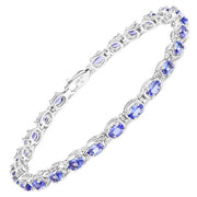 Bids.com 6.00 Carat Genuine Tanzanite .925 Sterling Silver Bracelet Bracelets