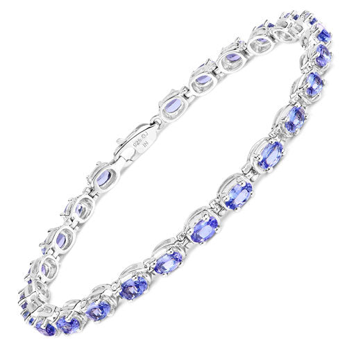Bids.com 6.00 Carat Genuine Tanzanite .925 Sterling Silver Bracelet Bracelets