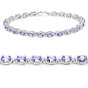 Bids.com 6.00 Carat Genuine Tanzanite .925 Sterling Silver Bracelet Bracelets