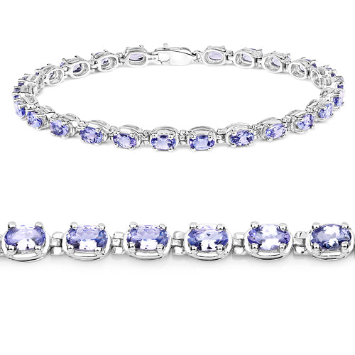 Bids.com 6.00 Carat Genuine Tanzanite .925 Sterling Silver Bracelet Bracelets
