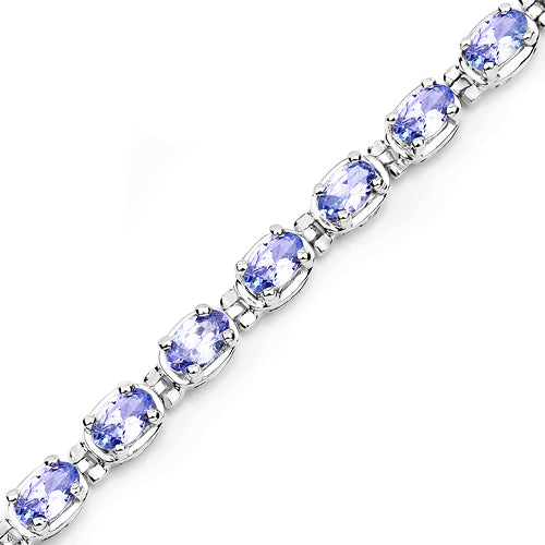 Bids.com 6.00 Carat Genuine Tanzanite .925 Sterling Silver Bracelet Bracelets