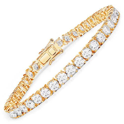 Bids.com 10.00 Carat Lab Grown Diamond 14K Yellow Gold Bracelet Bracelets