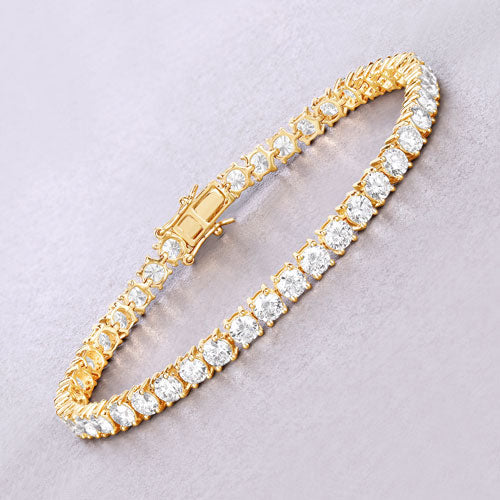 Bids.com 10.00 Carat Lab Grown Diamond 14K Yellow Gold Bracelet Bracelets