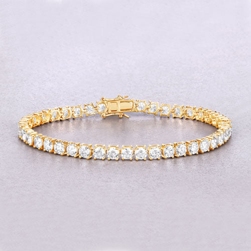 Bids.com 10.00 Carat Lab Grown Diamond 14K Yellow Gold Bracelet Bracelets