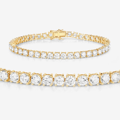 Bids.com 10.00 Carat Lab Grown Diamond 14K Yellow Gold Bracelet Bracelets