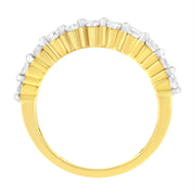 Bids.com IGI Certified 1.0 Cttw Diamond 10K Yellow Gold Prong Set Fluted Band Style Wedding Ring (J-K Color, I1-I2 Clarity) - Size 7 Rings