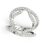 Bids.com 14k White Gold Diamond Flower Style Dual Band Ring (5/8 cttw) Rings