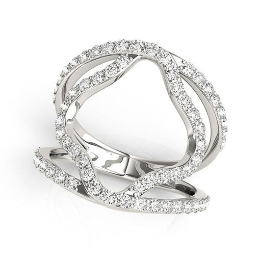 Bids.com 14k White Gold Diamond Flower Style Dual Band Ring (5/8 cttw) Rings