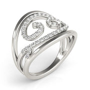 Bids.com Swirl Design Diamond Ring in 14k White Gold (1/2 cttw) Rings