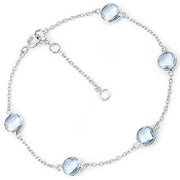 Bids.com 5.00 Carat Genuine Blue Topaz .925 Sterling Silver Bracelet Bracelets