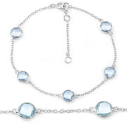 Bids.com 5.00 Carat Genuine Blue Topaz .925 Sterling Silver Bracelet Bracelets