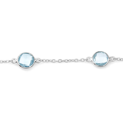 Bids.com 5.00 Carat Genuine Blue Topaz .925 Sterling Silver Bracelet Bracelets