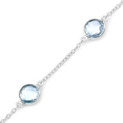 Bids.com 5.00 Carat Genuine Blue Topaz .925 Sterling Silver Bracelet Bracelets