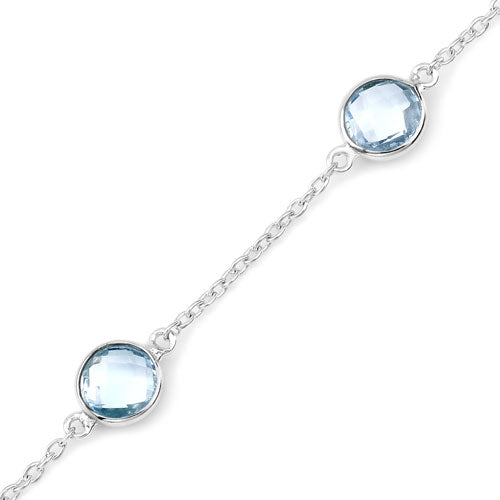 Bids.com 5.00 Carat Genuine Blue Topaz .925 Sterling Silver Bracelet Bracelets