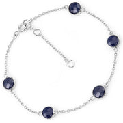 Bids.com 5.00 Carat Genuine Blue Sapphire .925 Sterling Silver Bracelet Bracelets