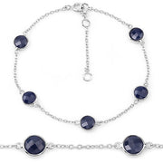 Bids.com 5.00 Carat Genuine Blue Sapphire .925 Sterling Silver Bracelet Bracelets