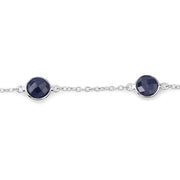Bids.com 5.00 Carat Genuine Blue Sapphire .925 Sterling Silver Bracelet Bracelets